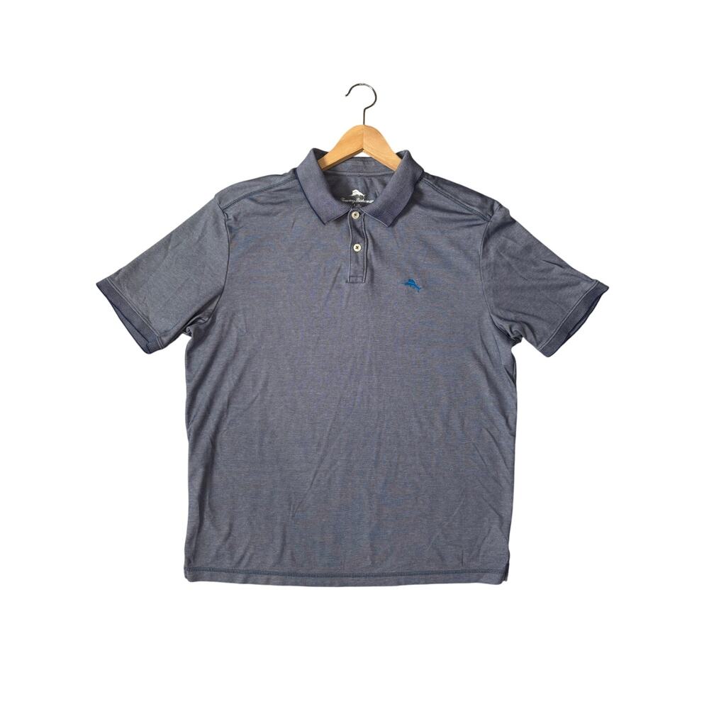 Tommy Bahama Men's L Blue‎ Polo Performance Shirt Supima Cotton Blend